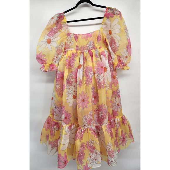 NWT Selkie French Puff Floral Midi Dress Size Small The Goldie #2C501 - Picture 6 of 13